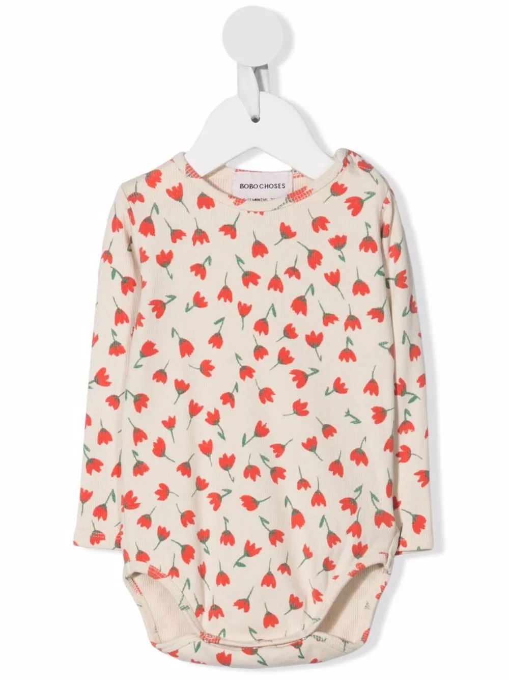 Bobo Choses Romper met bloe print Beige