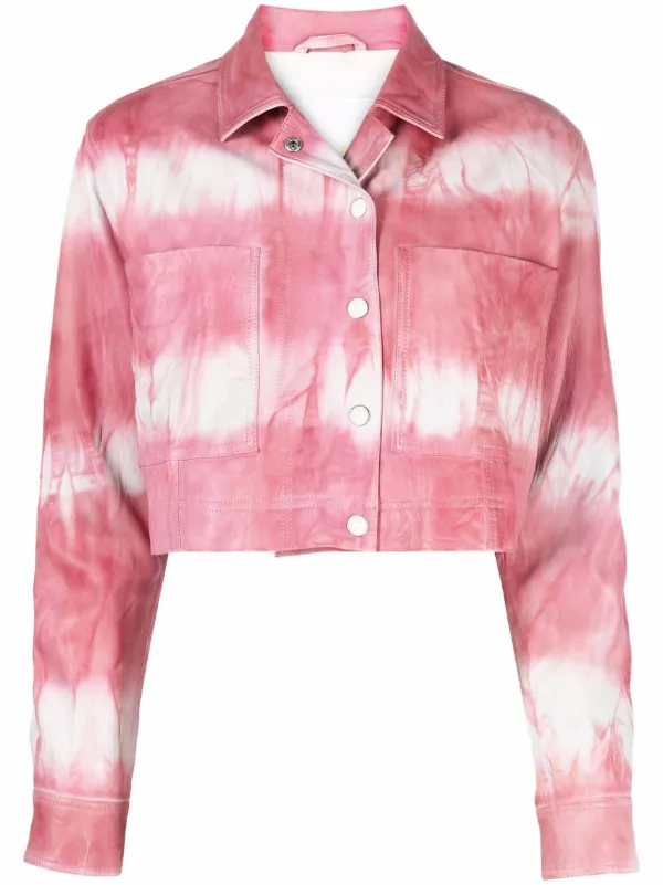 REMAIN Tie dye-print Leather Jacket 