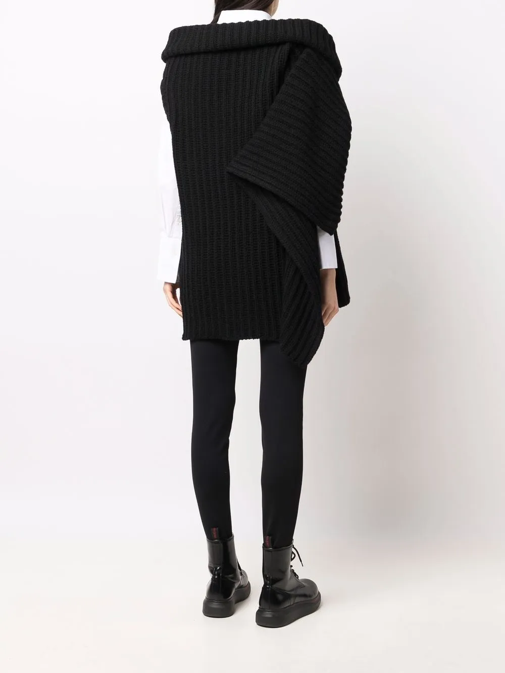 Ann Demeulemeester Asymmetric ribbed-knit Wool Top - Farfetch