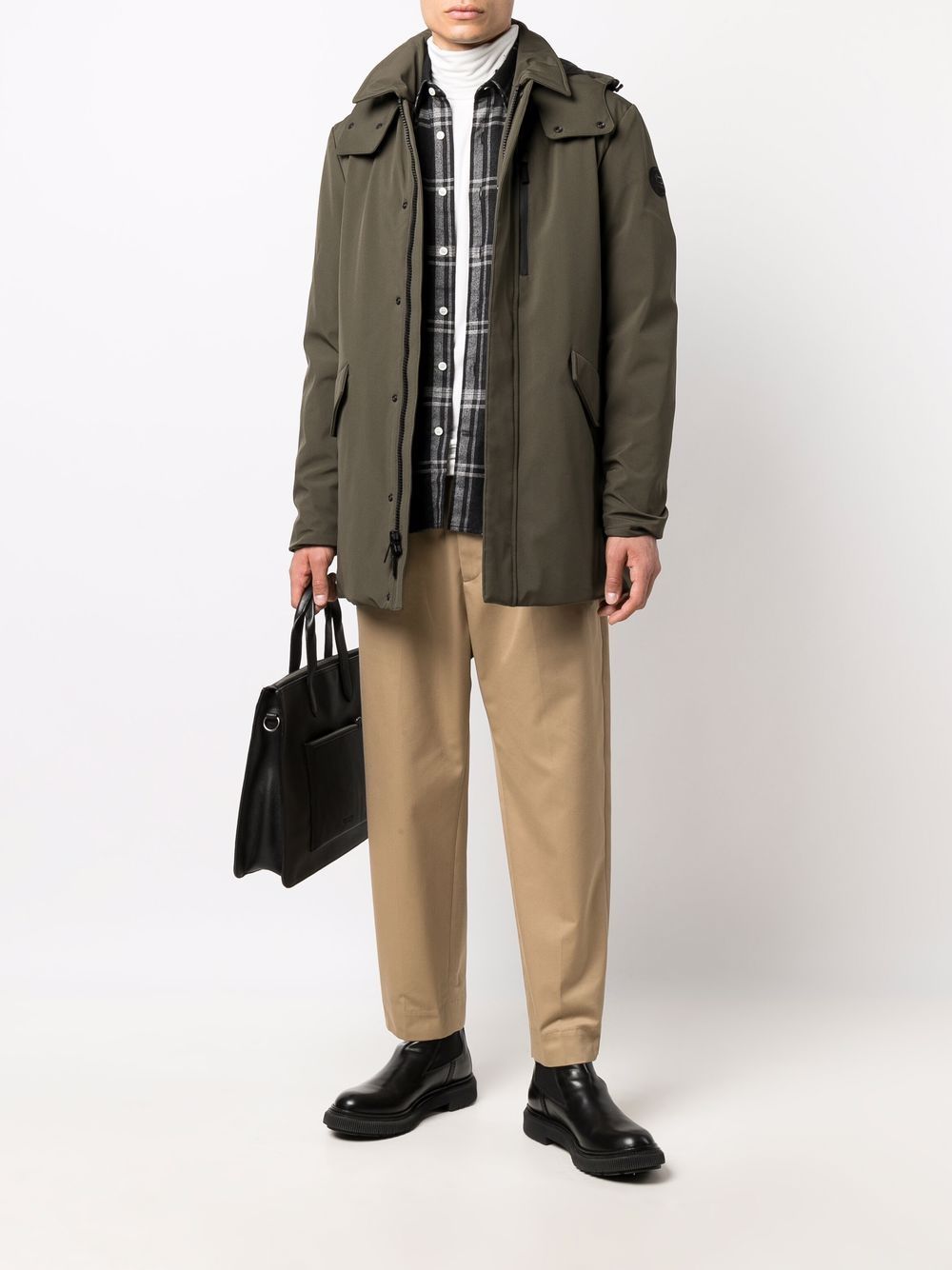 Image 2 of Woolrich hooded mid-length coat