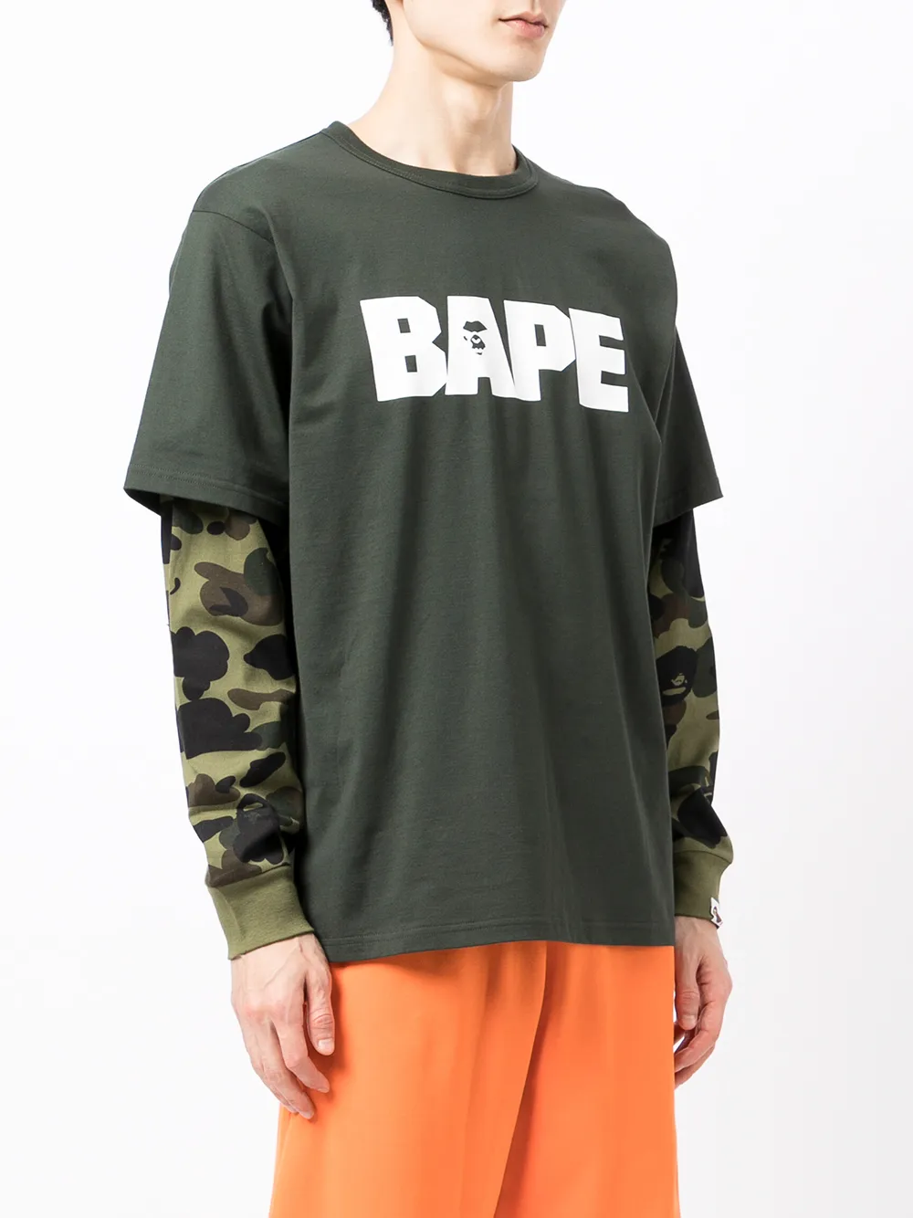 фото A bathing ape® многослойная толстовка с камуфляжными рукавами