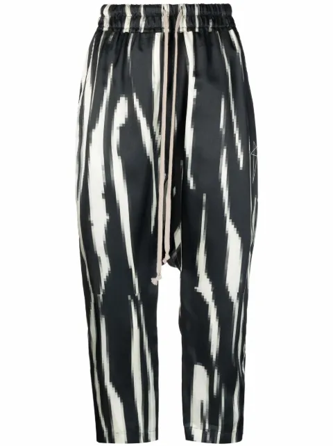 Rick Owens zebra-print dropped crotch trousers