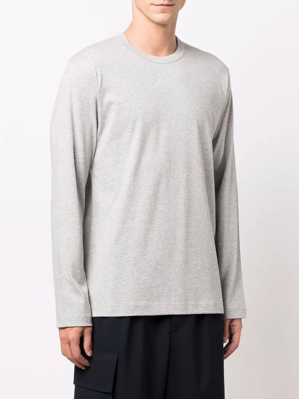 Shop Comme Des Garçons Shirt Logo-print Long-sleeve T-shirt In Grey