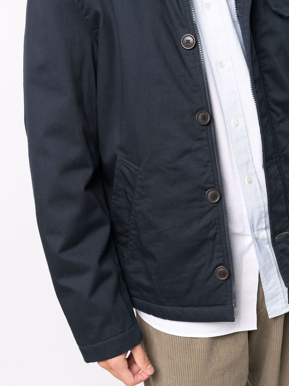 фото Universal works шерстяная куртка-рубашка с v-образным вырезом
