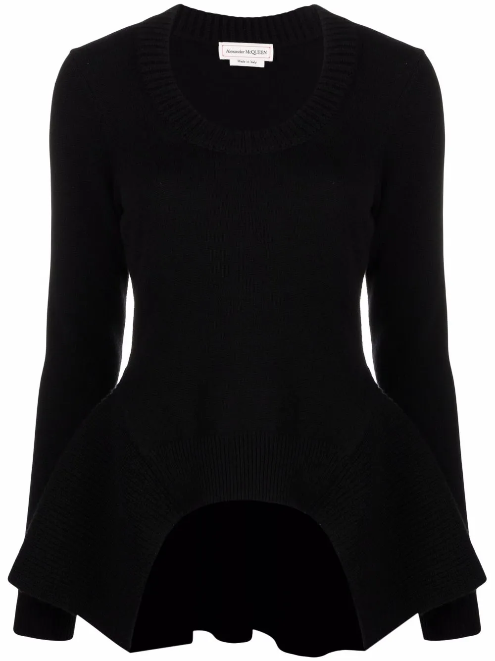 

Alexander McQueen peplum cashmere jumper - Black