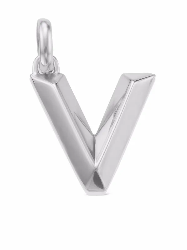 Monica Vinader Alphabet V Pendant Charm 