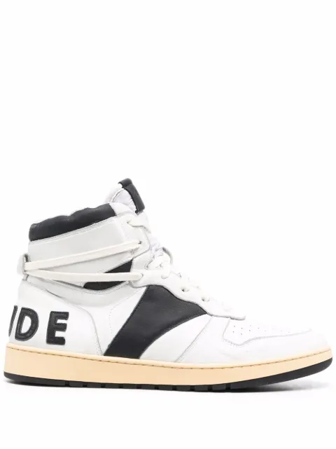 RHUDE high-top logo-print trainers