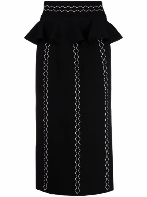 Alexander McQueen knitted embrodiered skirt