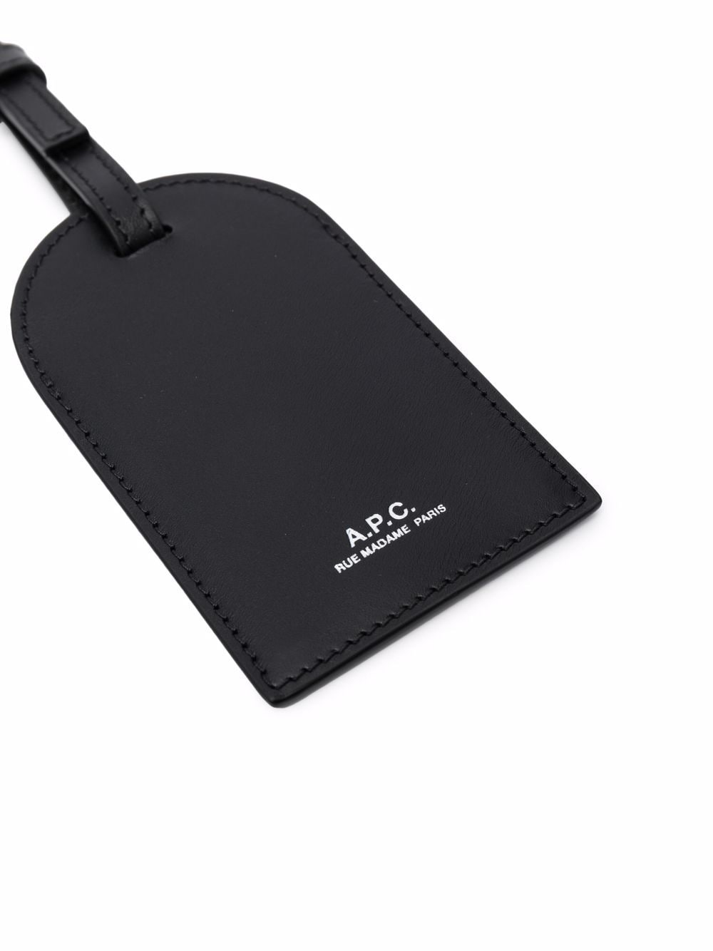 Black Smooth Calf Leather Luggage Tag