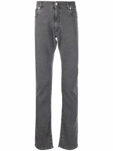 Billionaire embroidered-logo straight-leg jeans