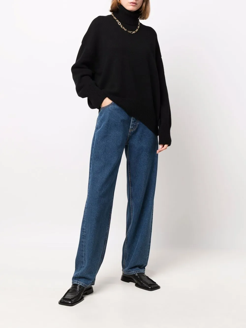 Image 2 of 12 STOREEZ roll neck knitted jumper