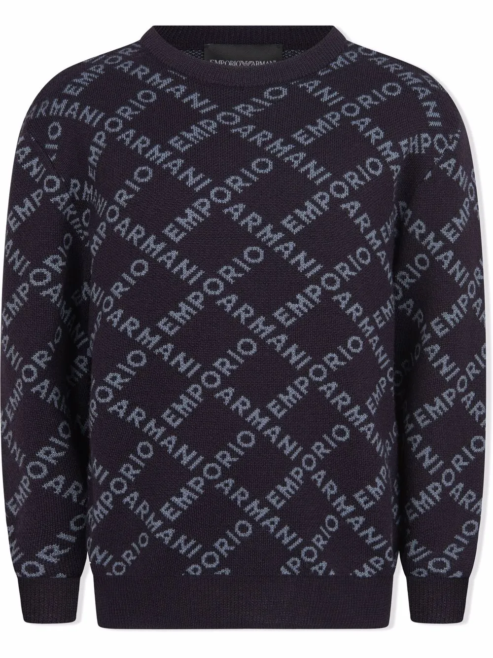 

Emporio Armani Kids logo-print crew neck jumper - Blue