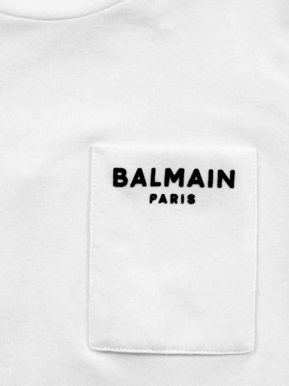 фото Balmain kids футболка с нагрудным карманом и логотипом