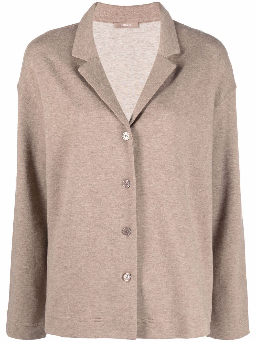 

12 STOREEZ notched-lapel single-breasted cardigan - Neutrals