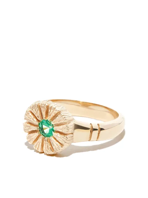 Bleue Burnham 9kt yellow gold sapphire signet ring