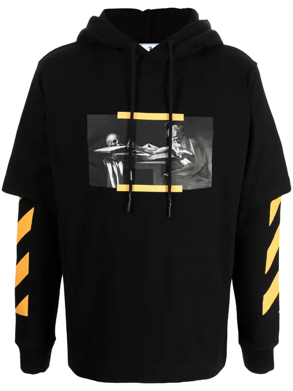 Off white hotsell caravaggio hoodie white