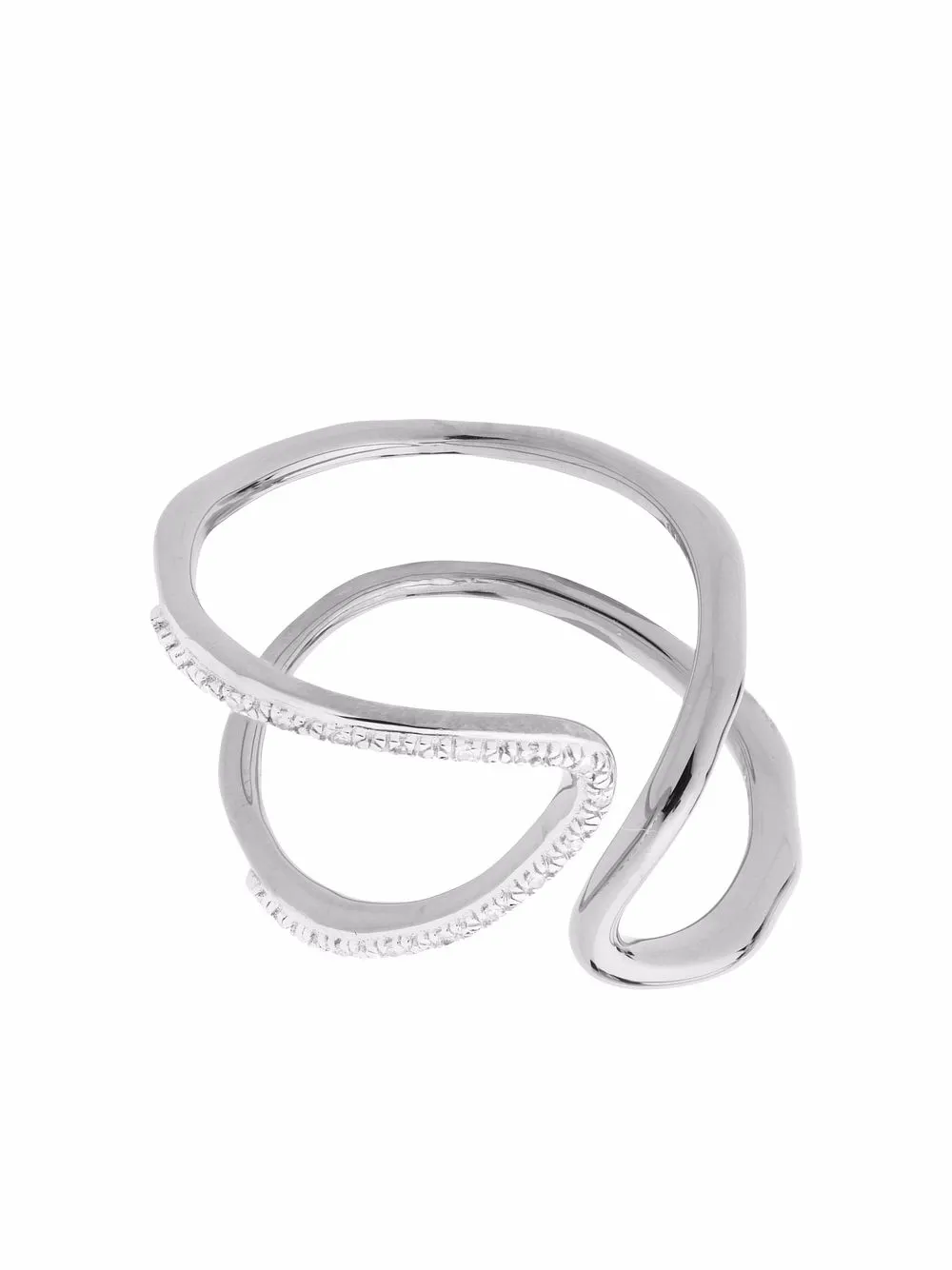 Monica Vinader Riva Open Wrap Ring In Silver