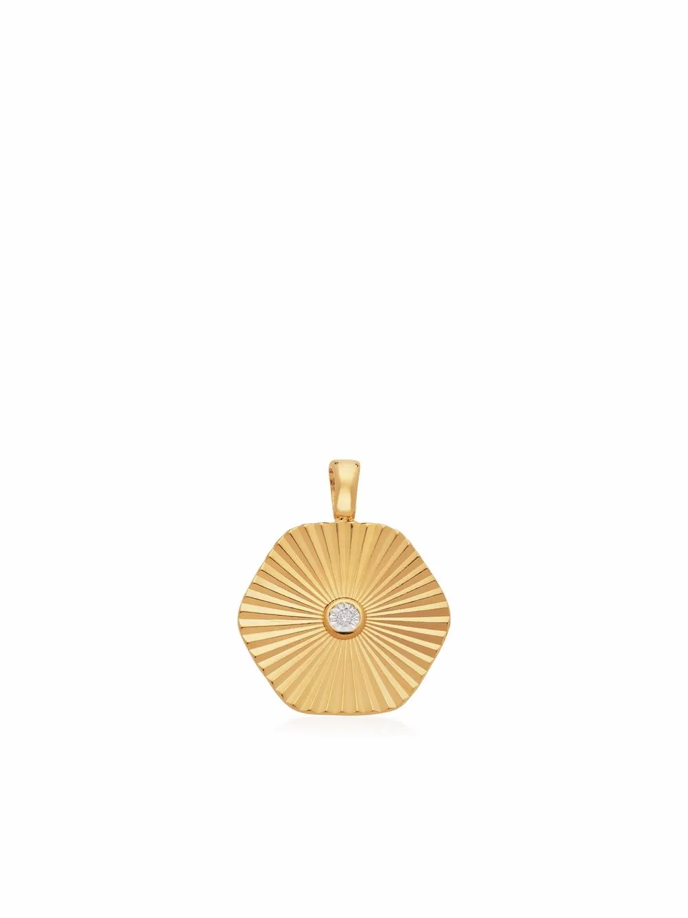 Monica Vinader Disco 18ct Recycled Yellow Gold-plated Vermeil Sterling Silver And Xx0.05ct Diamond Pendant In Gold