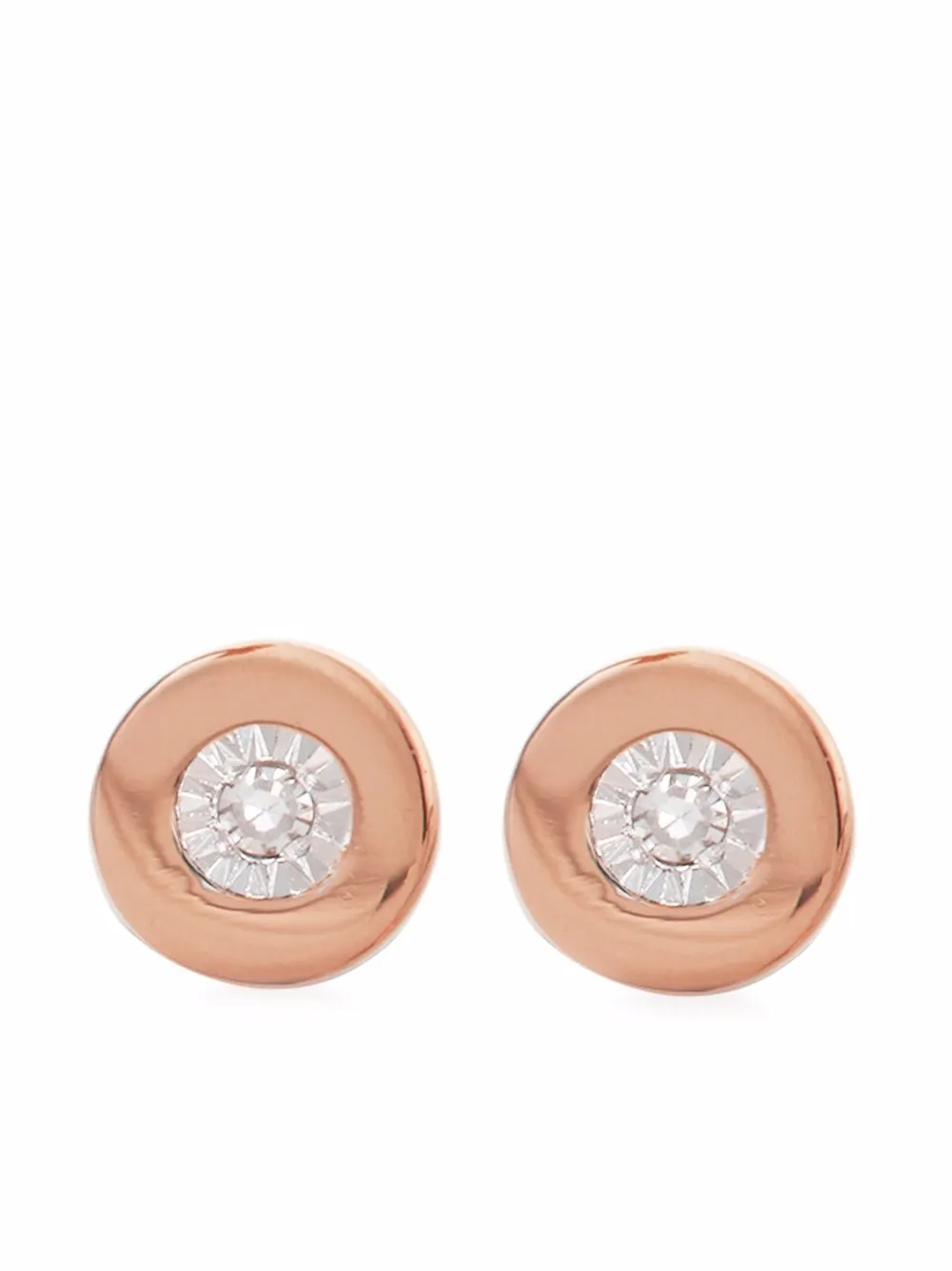 

Monica Vinader aretes Linear con diamantes - Rosado