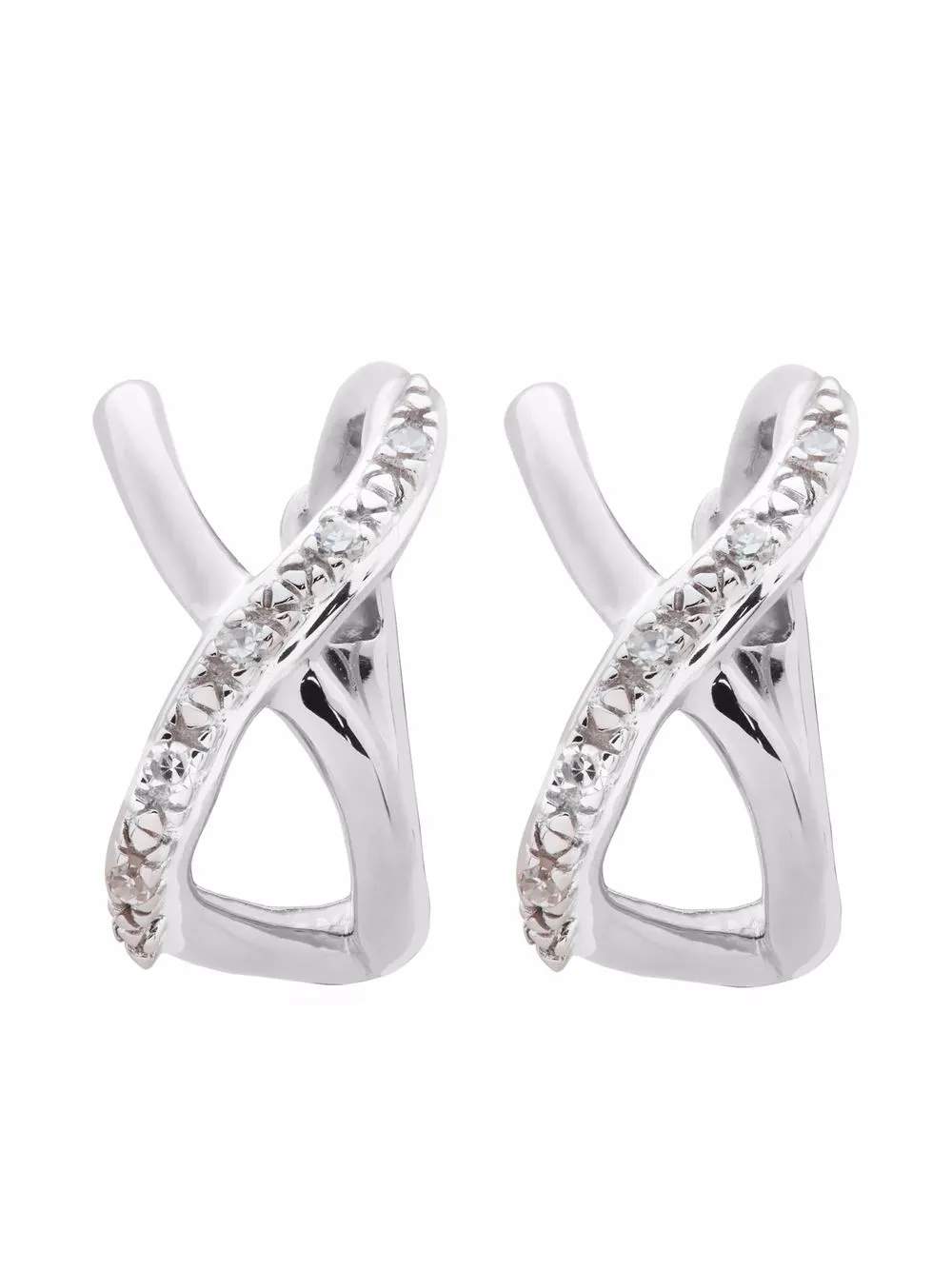 

Monica Vinader Riva crossover huggie earrings - Silver