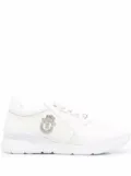 Billionaire logo-plaque leather sneakers - White