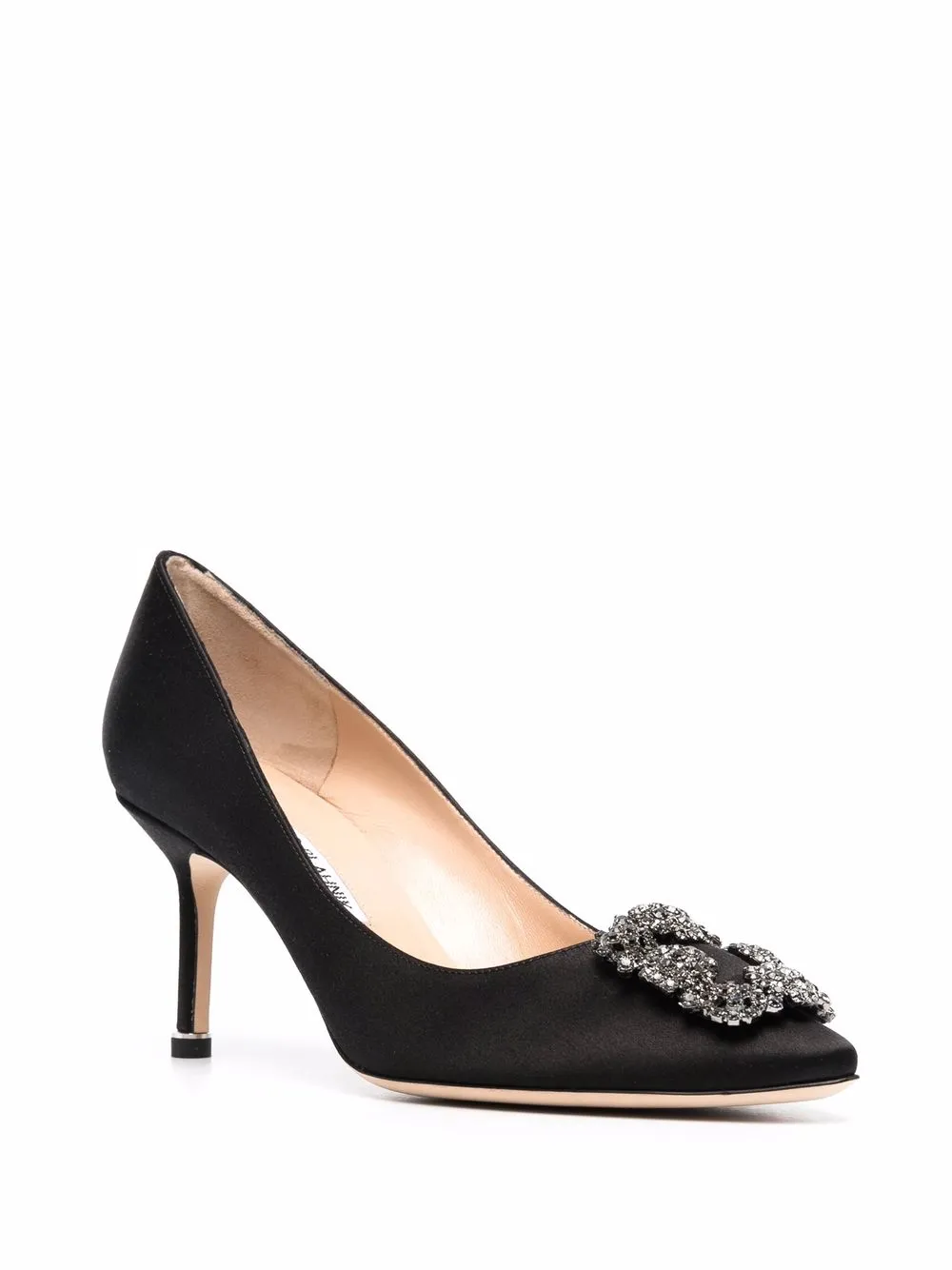 Manolo Blahnik Hangisi 70 buckle-embellished Satin Pumps - Farfetch