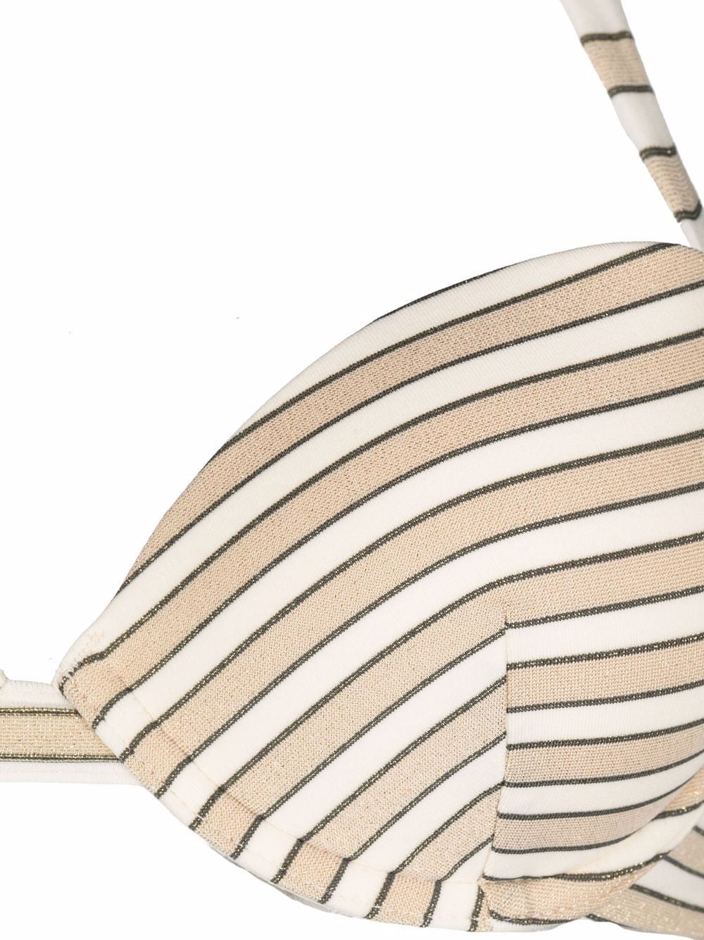 Shop Emporio Armani Striped Bikini Set In Neutrals