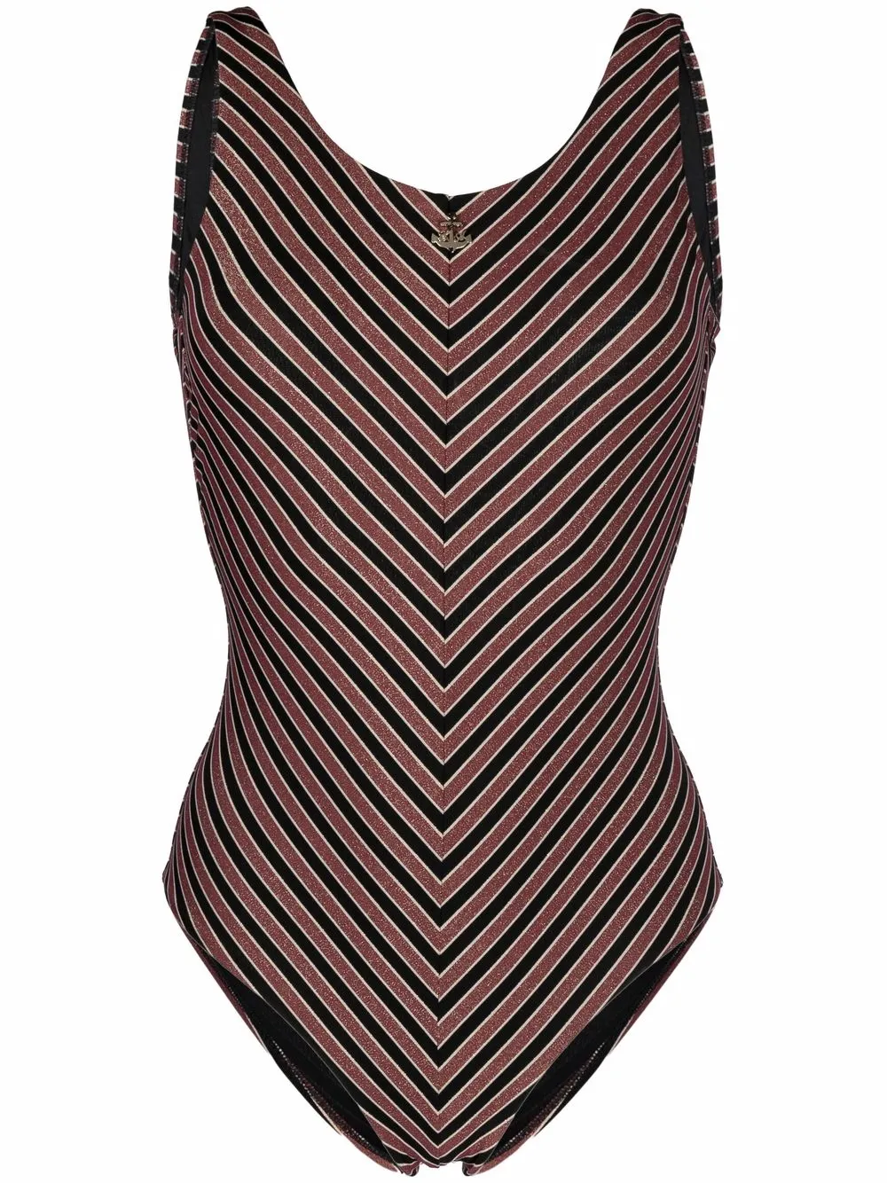 

Emporio Armani traje de baño con motivo en zigzag - Negro