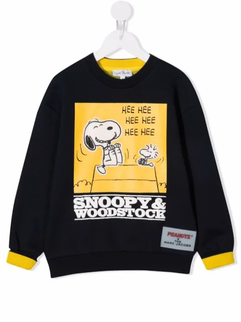 the marc jacobs kids snoopy 印花圆领卫衣