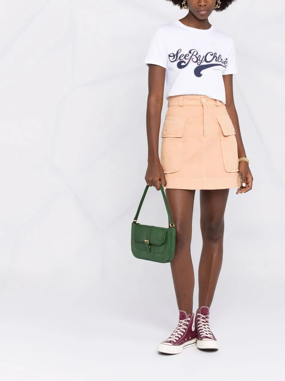 Image 2 of See by Chloé logo print T-shirt