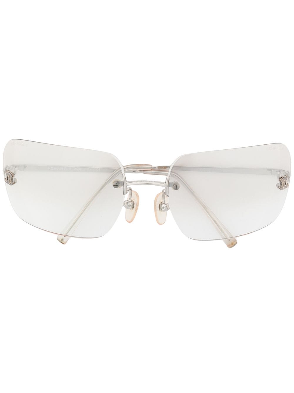 Pair Of Vintage Chanel Polarized Rimless Women's Sunglasses