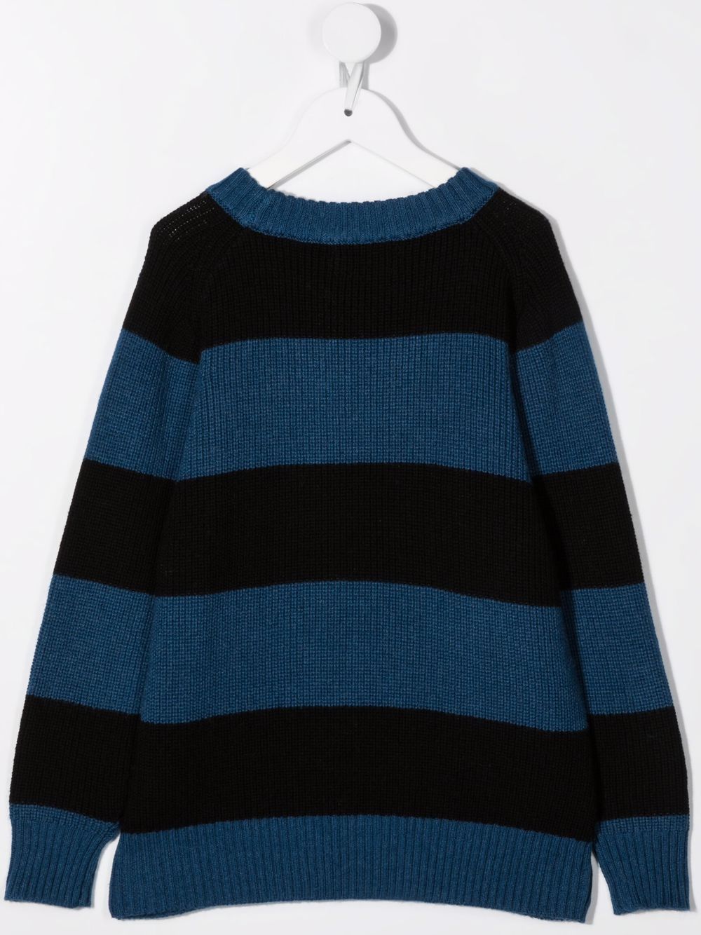 Shop Molo Striped Knit Jumper In Blue