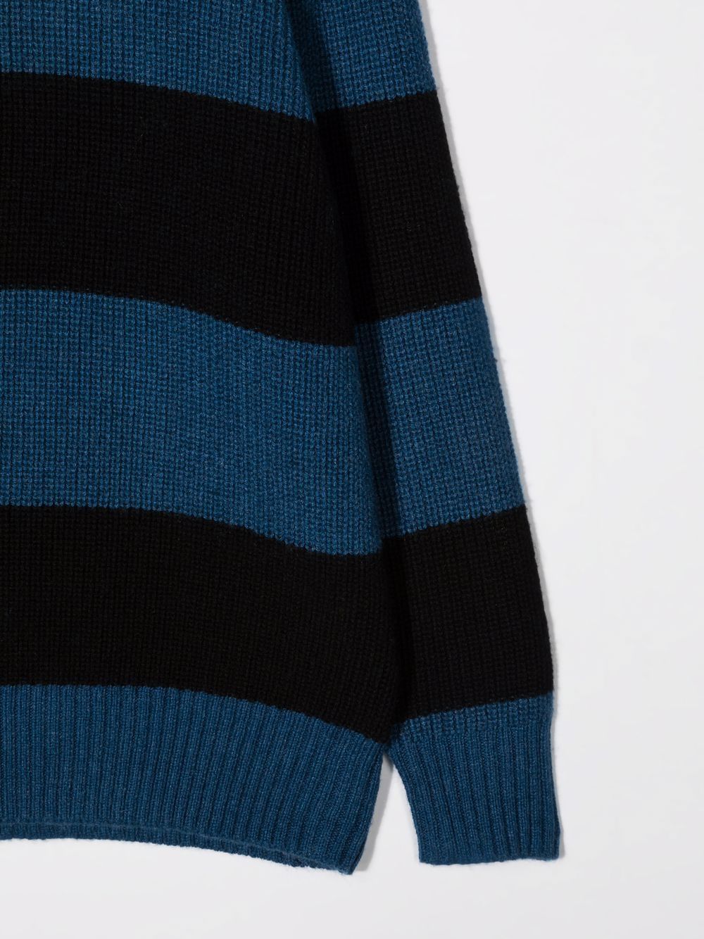 Shop Molo Striped Knit Jumper In Blue