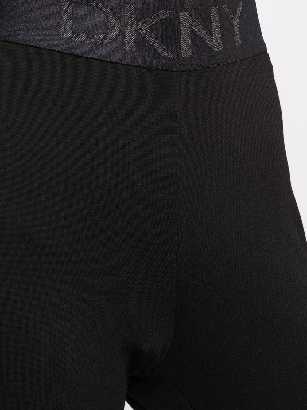 Shop Dkny Logo-waistband Leggings In Black