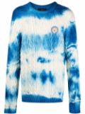 Alanui tie-dye cable-knit jumper - White