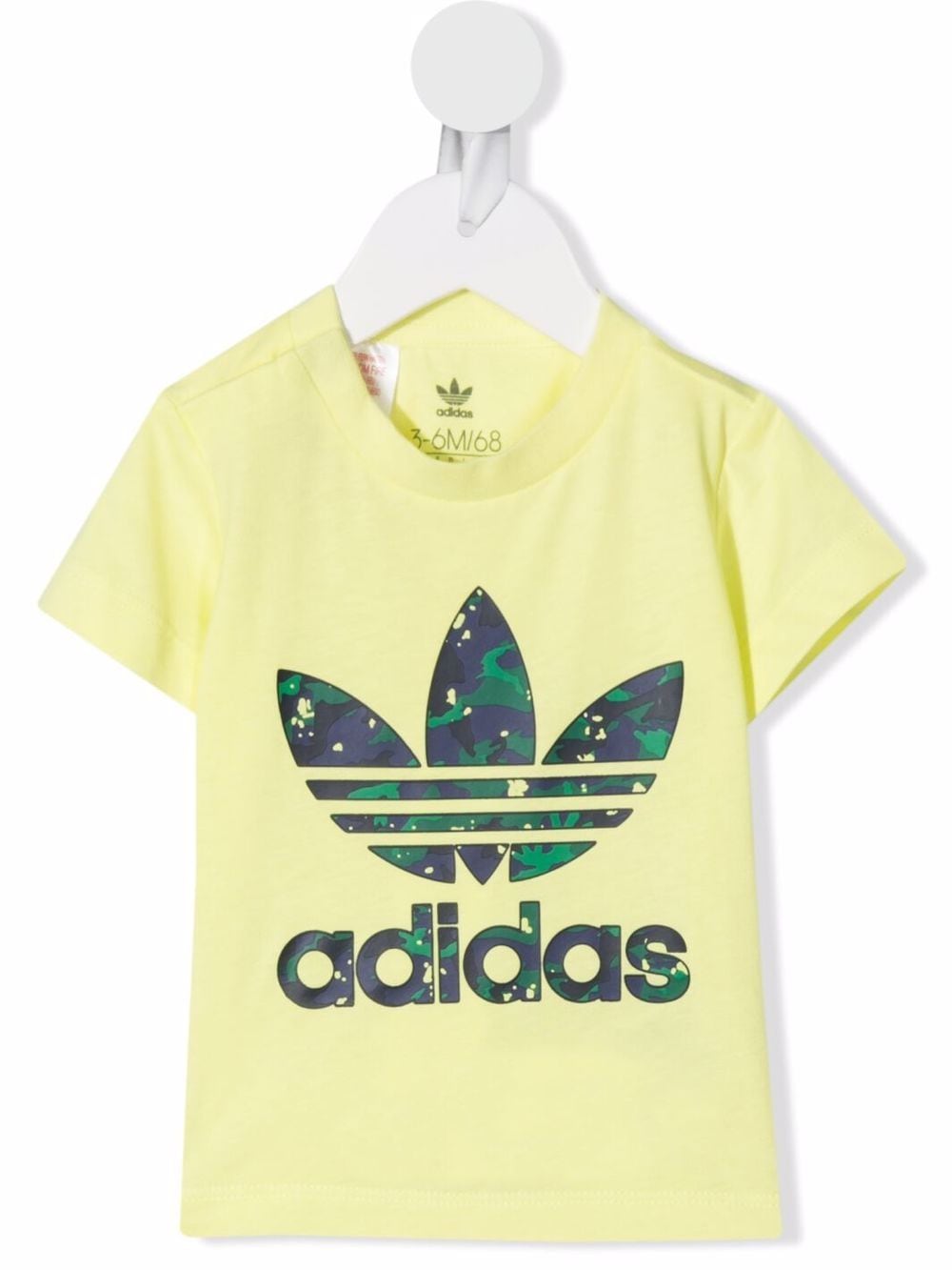 Adidas Originals Babies' Trefoil-print Cotton T-shirt In 黄色
