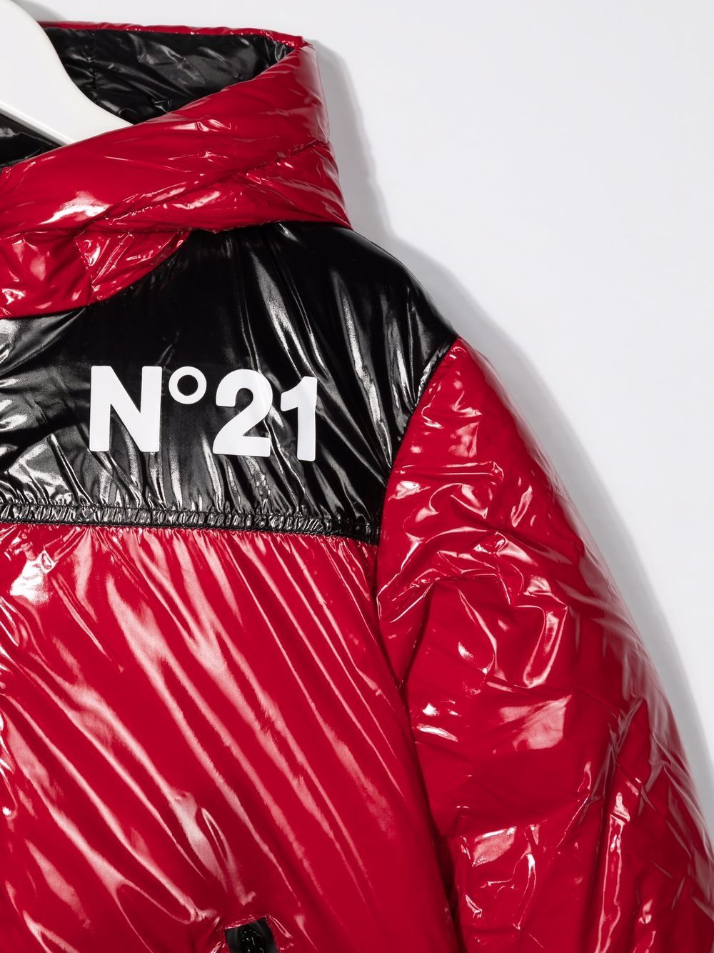 фото Nº21 kids logo print hooded puffer jacket