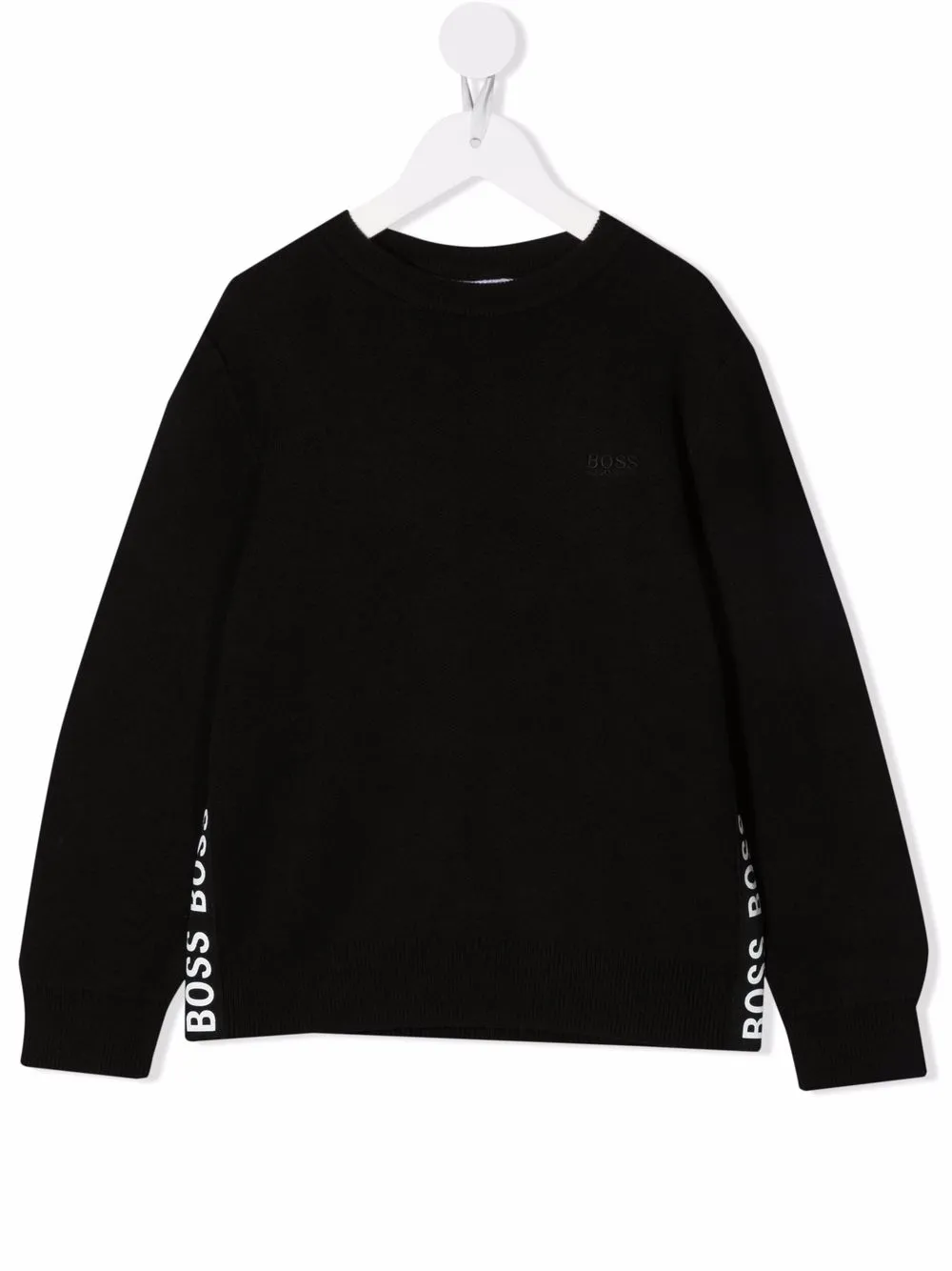 BOSS Kidswear джемпер с окантовкой в рубчик и логотипом