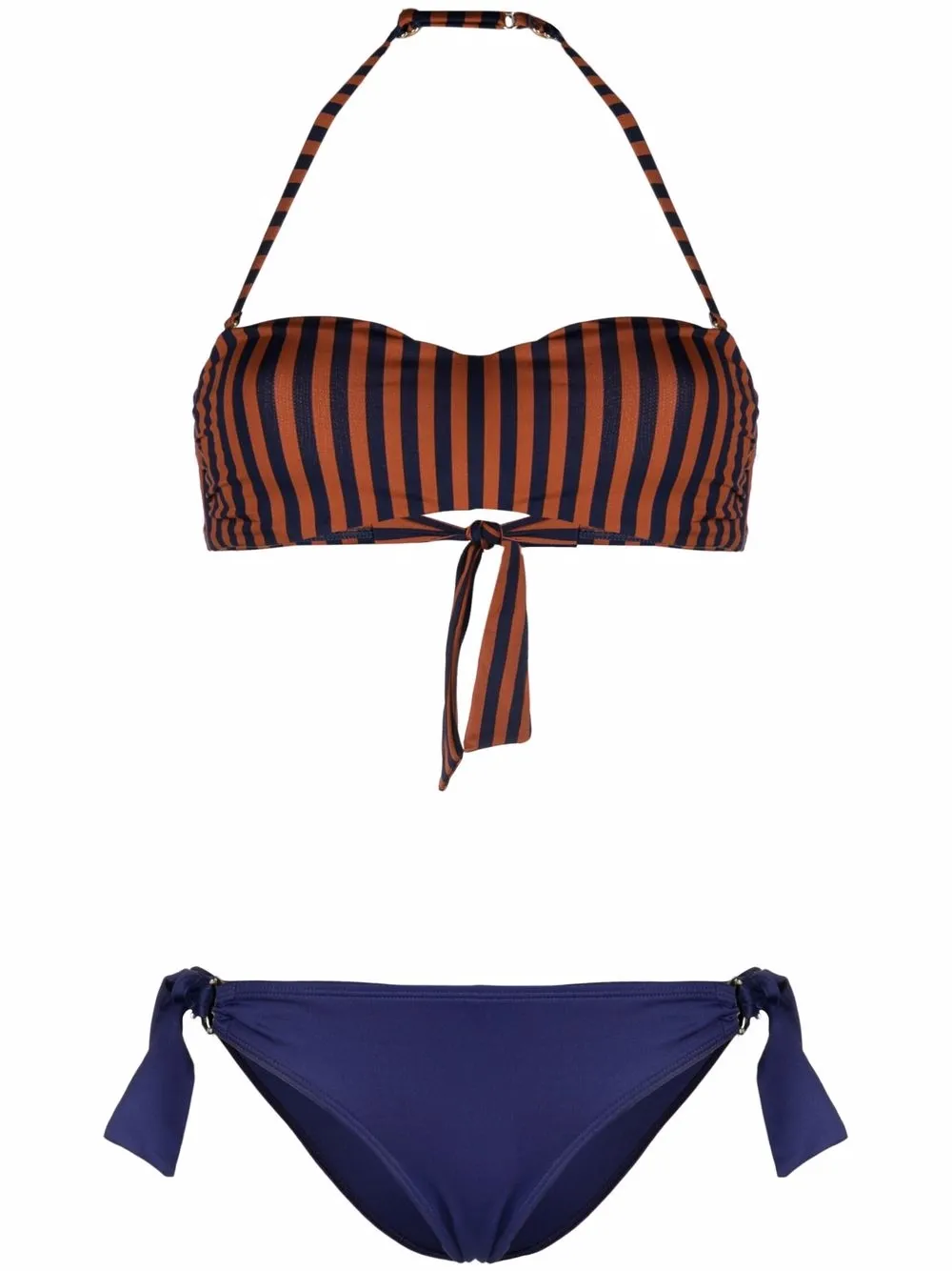 

Emporio Armani striped colour-block bikini - Blue