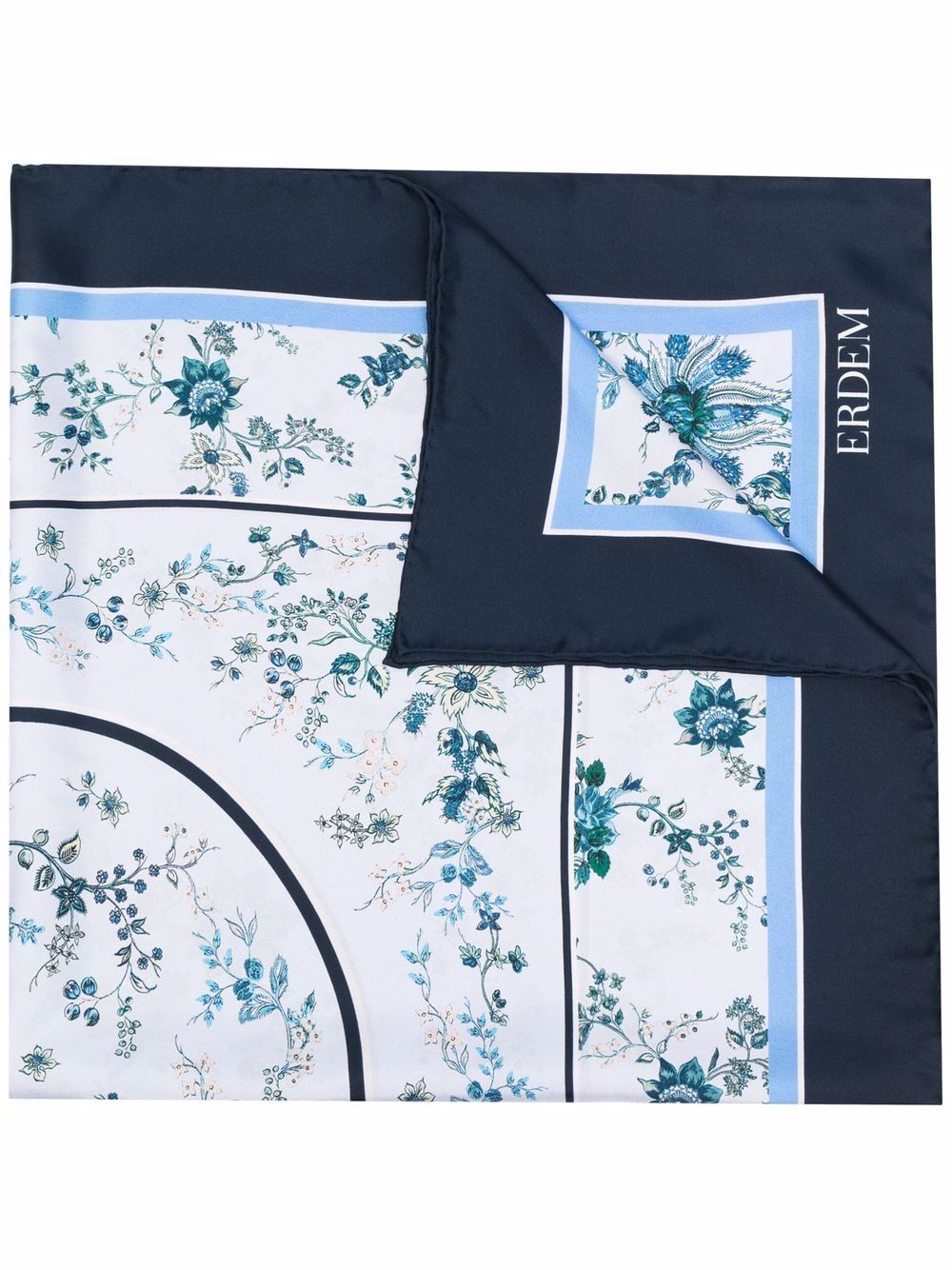 фото Erdem шелковый платок с цветочным принтом