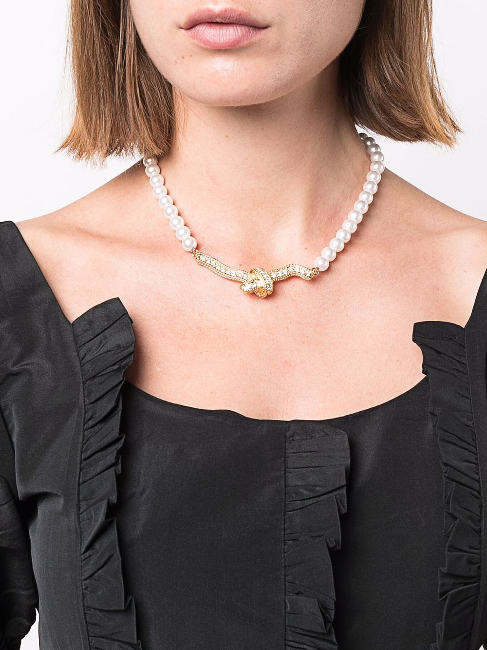 Image 2 of Erdem crystal knot necklace