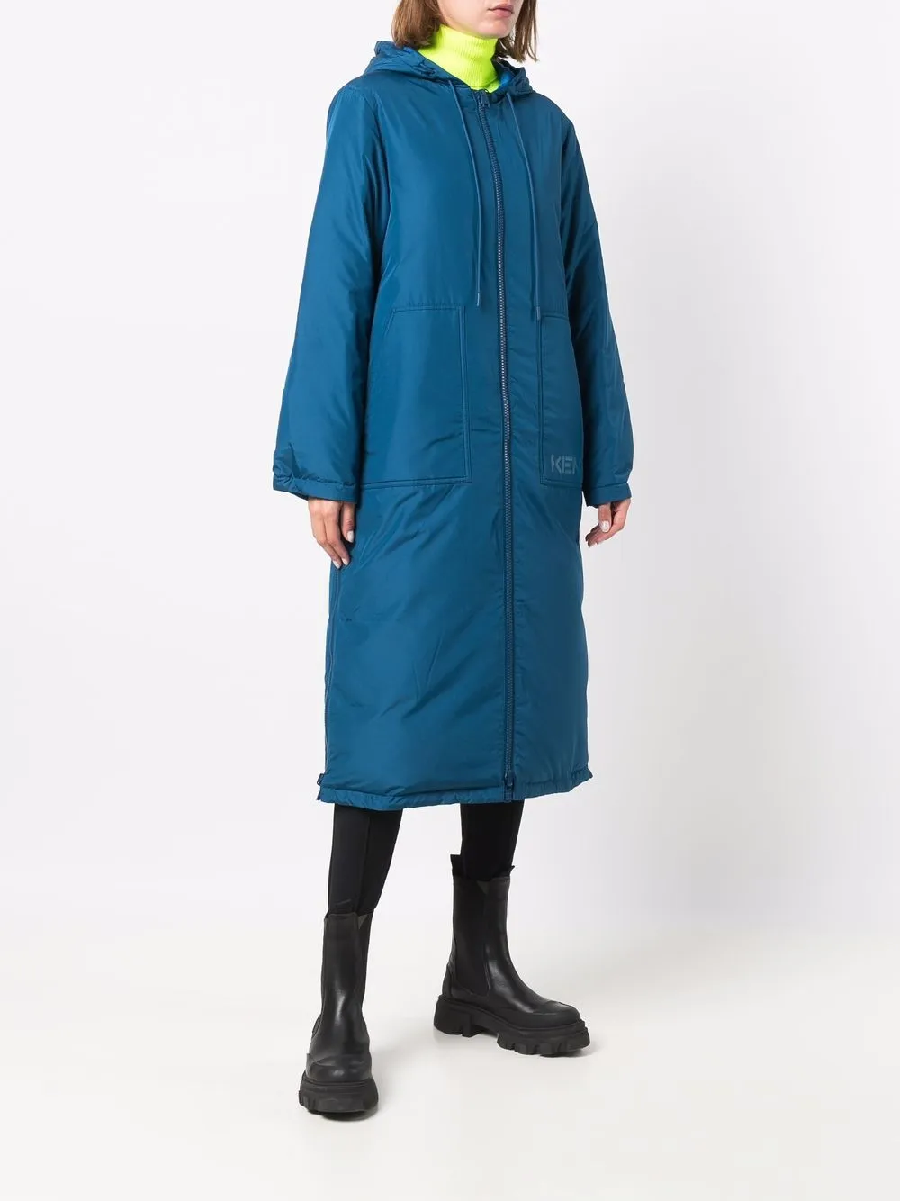 фото Kenzo двусторонняя парка с капюшоном