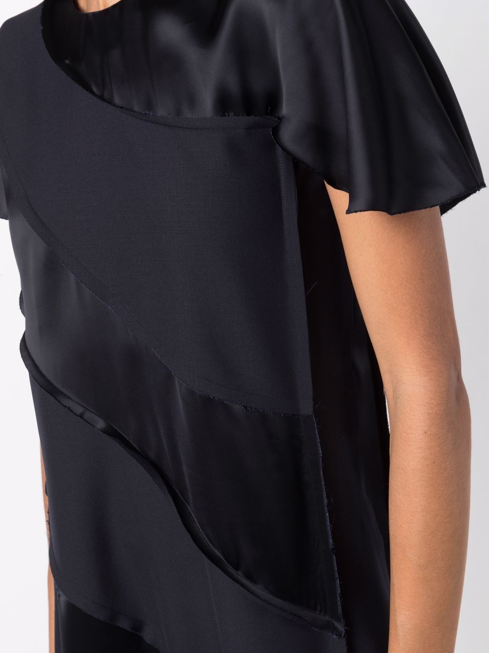 Shop Plan C Asymmetric Panelled Dress In Black