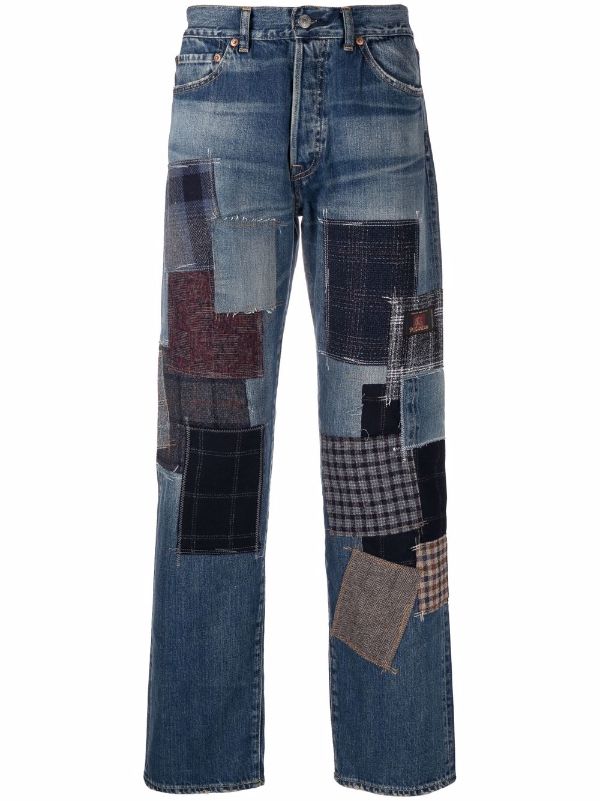 WakeorthoShops - Shop Junya Watanabe Man X Levi's straight - leg patchwork  jeans dark-wash with Express Delivery - Jeans dark-wash der ser godt ud