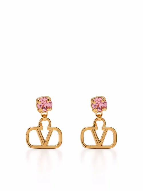 Boucles d'oreilles VLogo Signature serties de cristaux - Valentino Garavani - Modalova