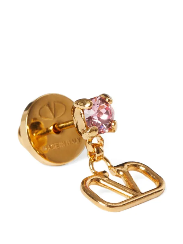 Valentino Garavani Vロゴ シグネチャー クリスタル ピアス | ゴールド