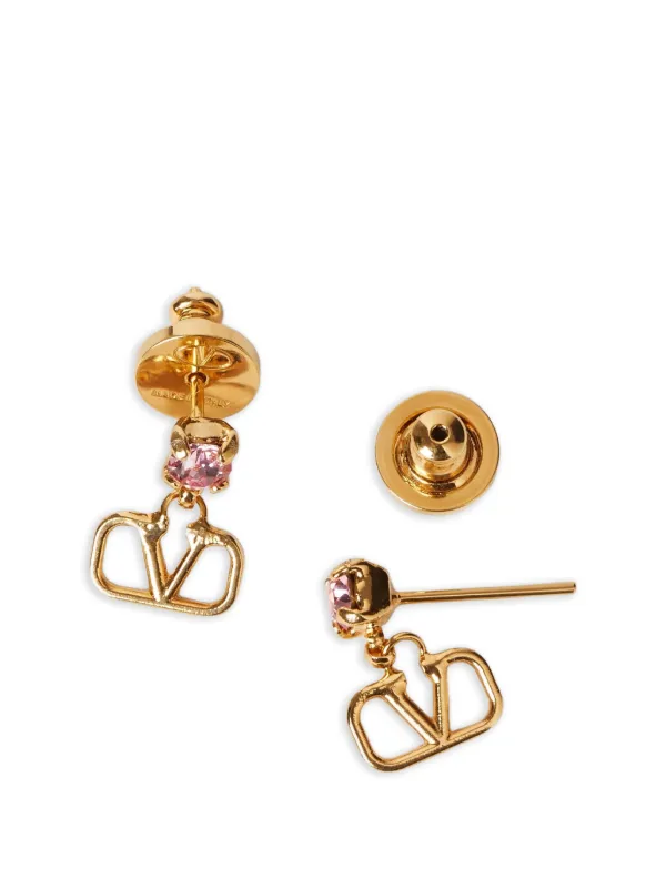 Valentino Garavani Vロゴ シグネチャー クリスタル ピアス | ゴールド