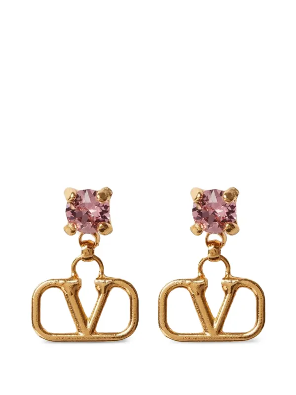 Valentino Garavani Vロゴ シグネチャー クリスタル ピアス | ゴールド