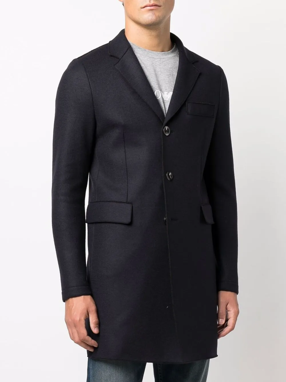 фото Emporio armani однобортное пальто строгого кроя