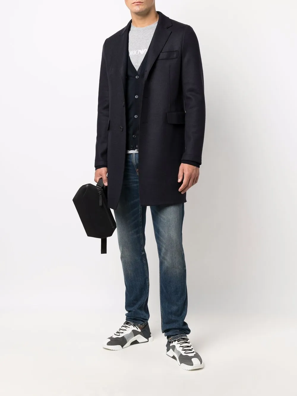 фото Emporio armani однобортное пальто строгого кроя